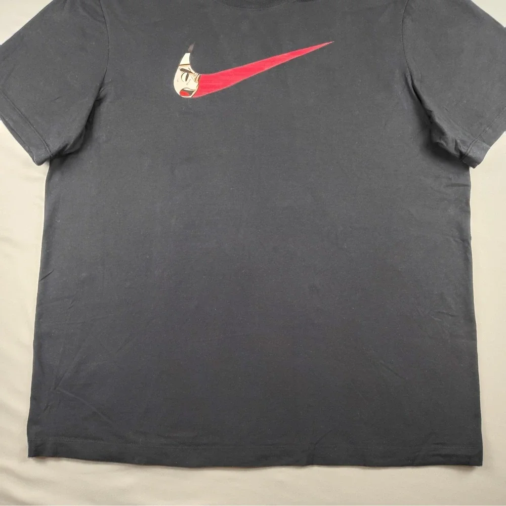 Nike Anime Basketball Graphic T Shirt Mens XL Black Swoosh Sports Cotton Tee